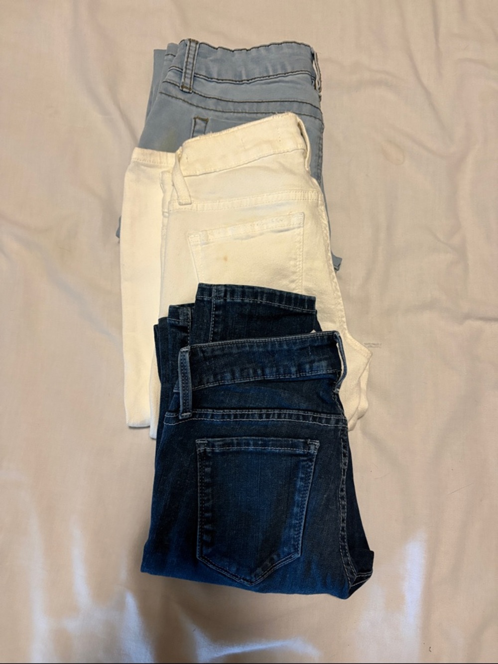 Women’s Stretch Skinny Jeans - Blue, White, Light Blue